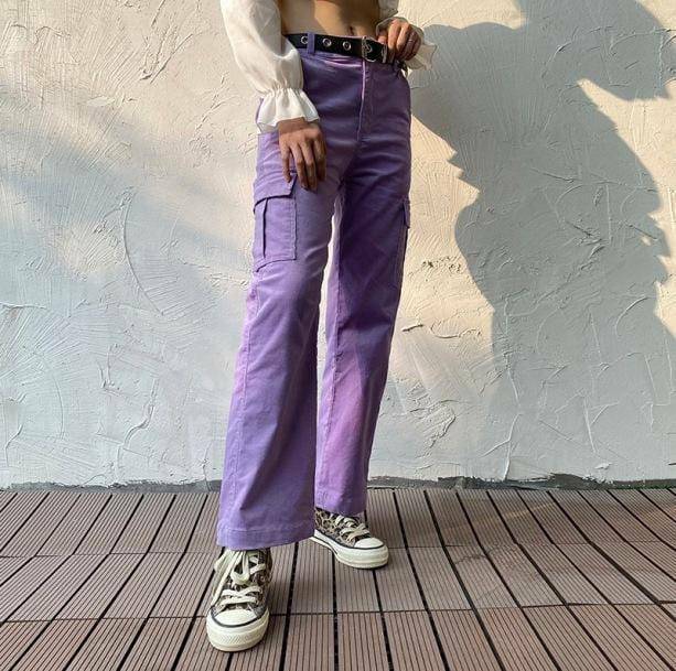 Purple Vibe Pants: Y2K Aesthetic Coquette Style for Trendy Outfits