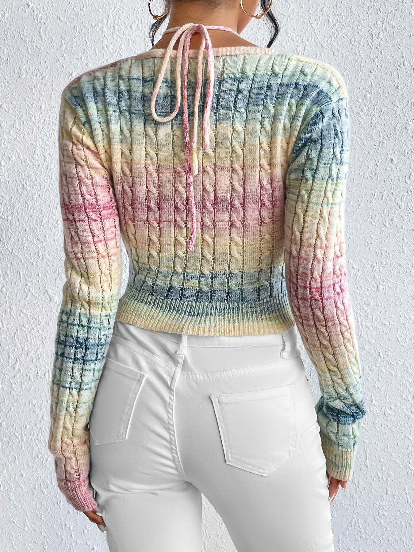 Rainbow Crochet Top - Y2K Aesthetic Clothing for Trendy Outfits