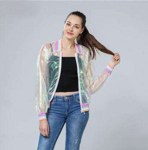 Rainbow Reflective Y2K Jacket - Trendy Aesthetic Outerwear for All Styles