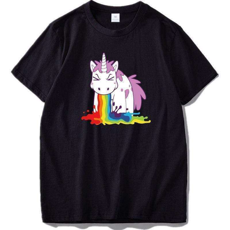 Rainbow Unicorn Y2K Graphic Tee - Cute Aesthetic Outfit Essential