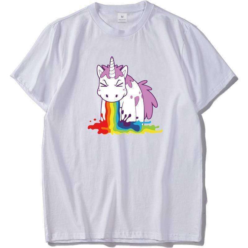 Rainbow Unicorn Y2K Graphic Tee - Cute Aesthetic Outfit Essential