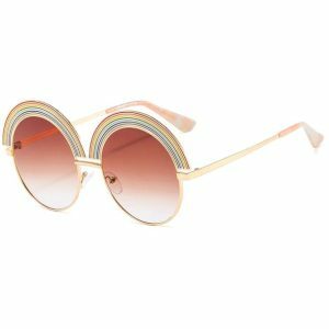 Retro Rainbow Sunglasses for Y2K Aesthetic & Coquette Style Outfits