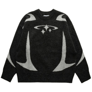 Retro Stars Sweater: Y2K Aesthetic Clothing for Trendy Outfits