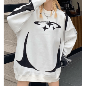 Retro Stars Sweater: Y2K Aesthetic Clothing for Trendy Outfits