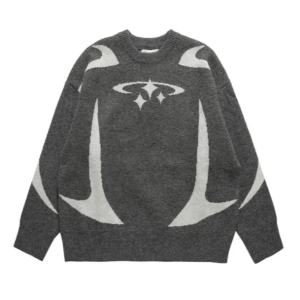 Retro Stars Sweater: Y2K Aesthetic Clothing for Trendy Outfits