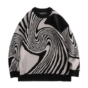 Retro Wavy Sweater - Y2K Aesthetic Clothing for Trendy Outfits