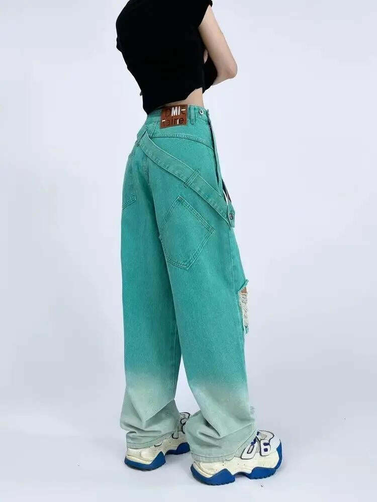 Ripped Denim Baggy Jeans - Y2K Aesthetic Clothing for Trendy Outfits