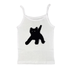 Sad Kitty Y2K Crop Top - Aesthetic Coquette Style for Trendy Outfits