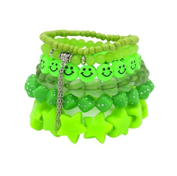 Set of 6 Y2K Aesthetic Bracelets - Coquette & Colorful Styles