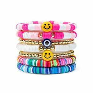 Set of 7 Preppy Bracelets for Y2K Aesthetic and Coquette Style