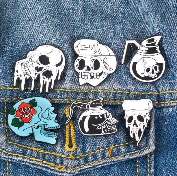 Skull and Bones Pins: Y2K Aesthetic Accessories for Unique Outfits