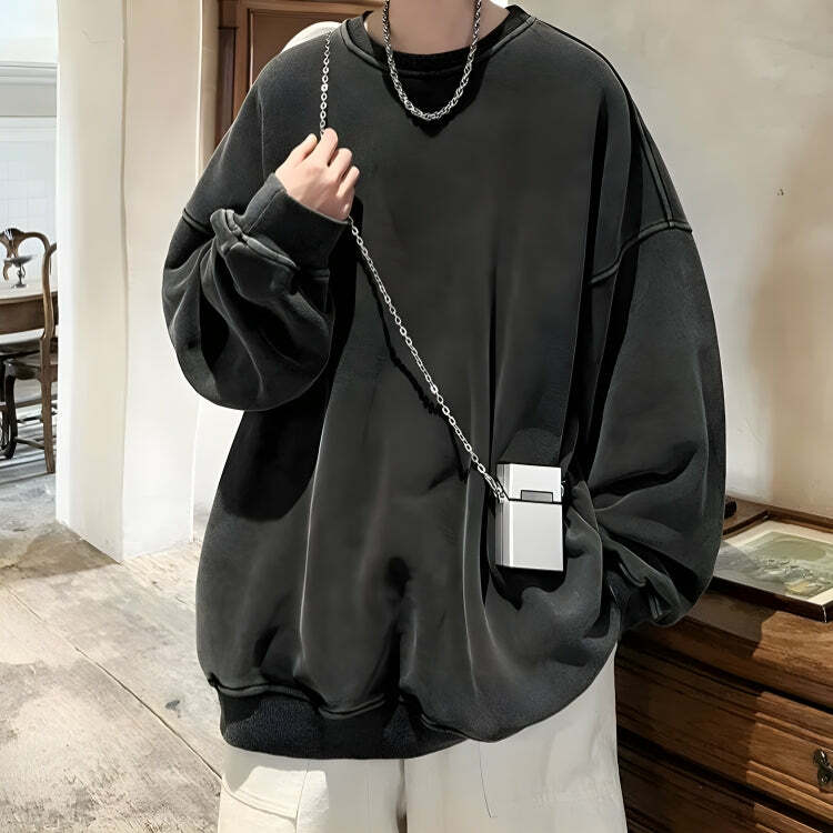 Soft Boy Casual Oversized Sweatshirt - Y2K Aesthetic Clothing