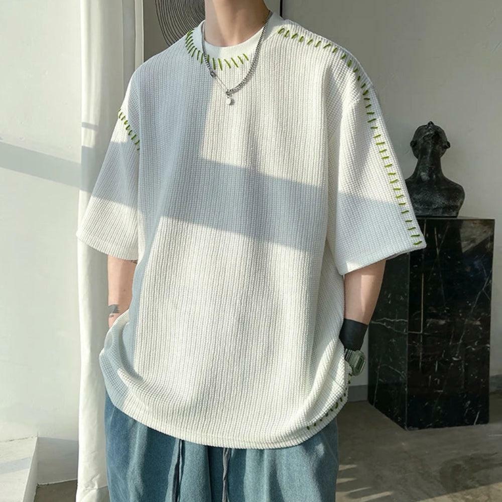 Soft Boy Contrast Stitch Tee - Y2K Aesthetic Clothing for Trendy Styles