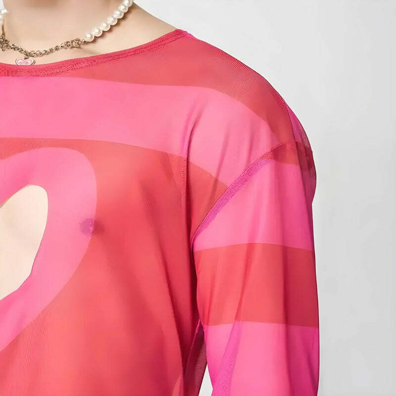 Soft Boy Heart Cut Out Crop Top - Y2K Aesthetic Clothing for Trendy Looks