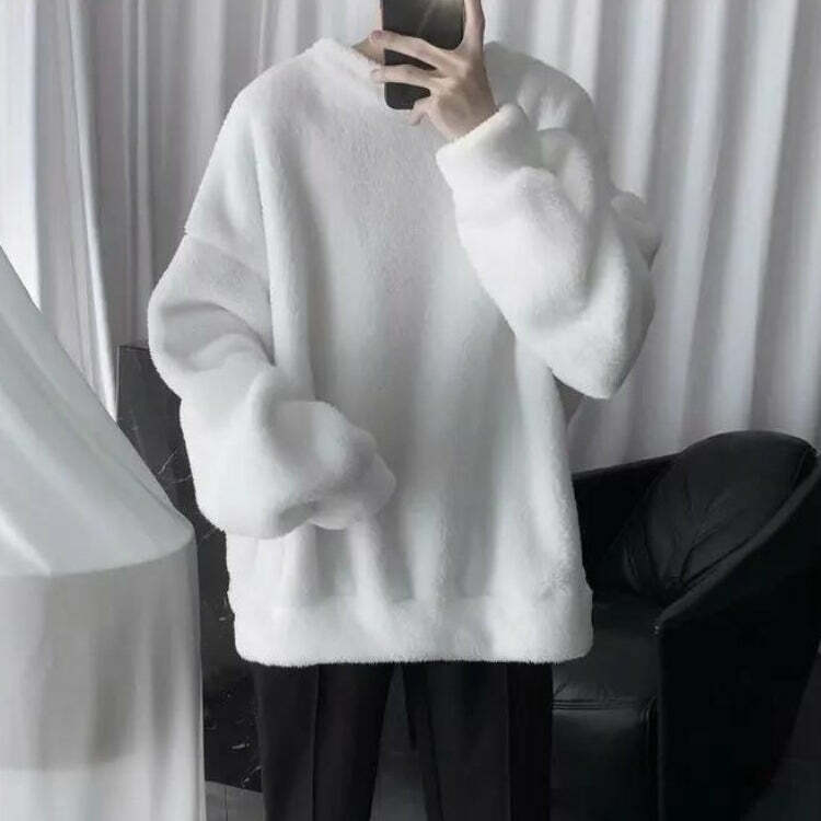 Soft Boy Oversized Teddy Sweatshirt - Y2K Aesthetic Clothing Essential