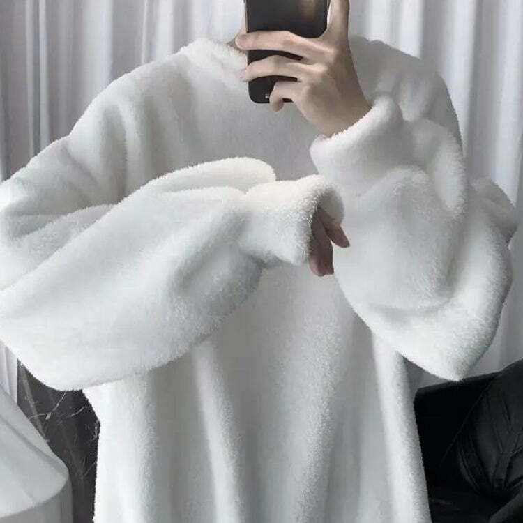 Soft Boy Oversized Teddy Sweatshirt - Y2K Aesthetic Clothing Essential