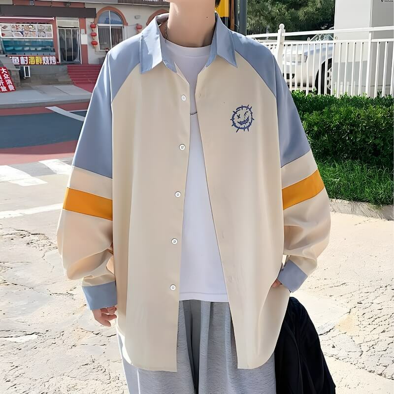 Soft Boy Smiley Pastel Shirt - Y2K Aesthetic Clothing for Trendy Looks