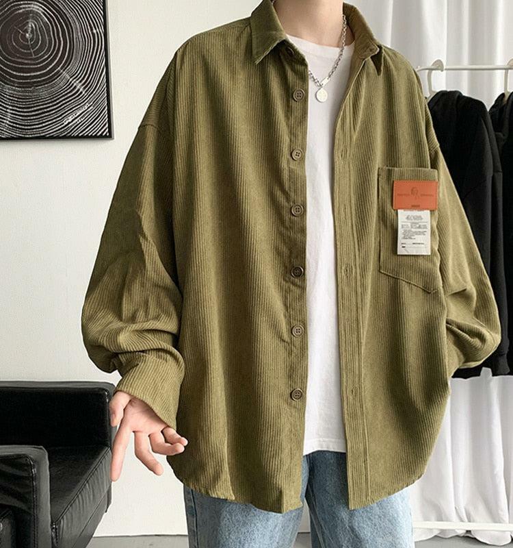 Soft Corduroy Casual Shirt - Y2K Aesthetic Clothing for Trendy Styles