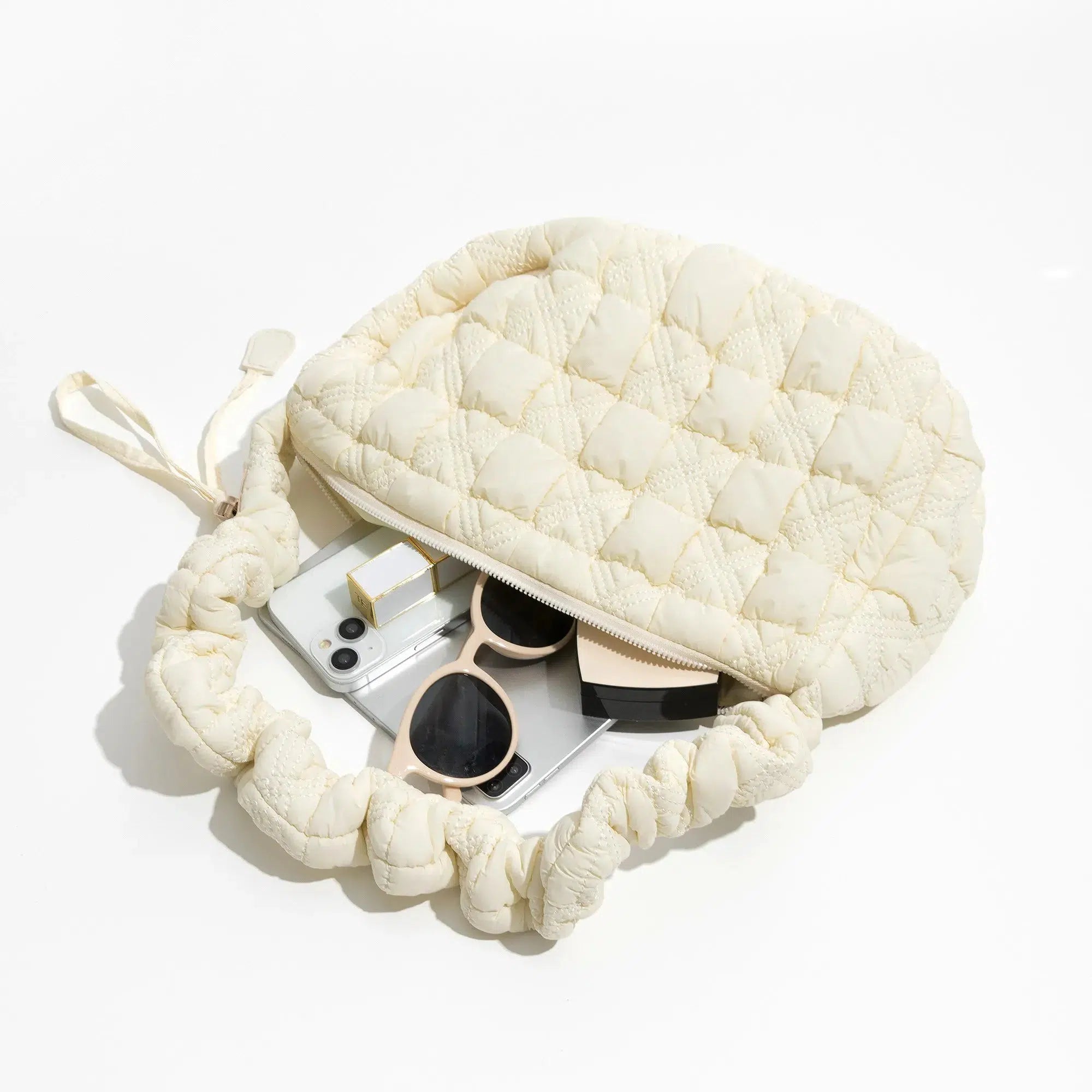 Soft Girl Aesthetic Quilted Bubble Shoulder Bag - Y2K Fashion Essential