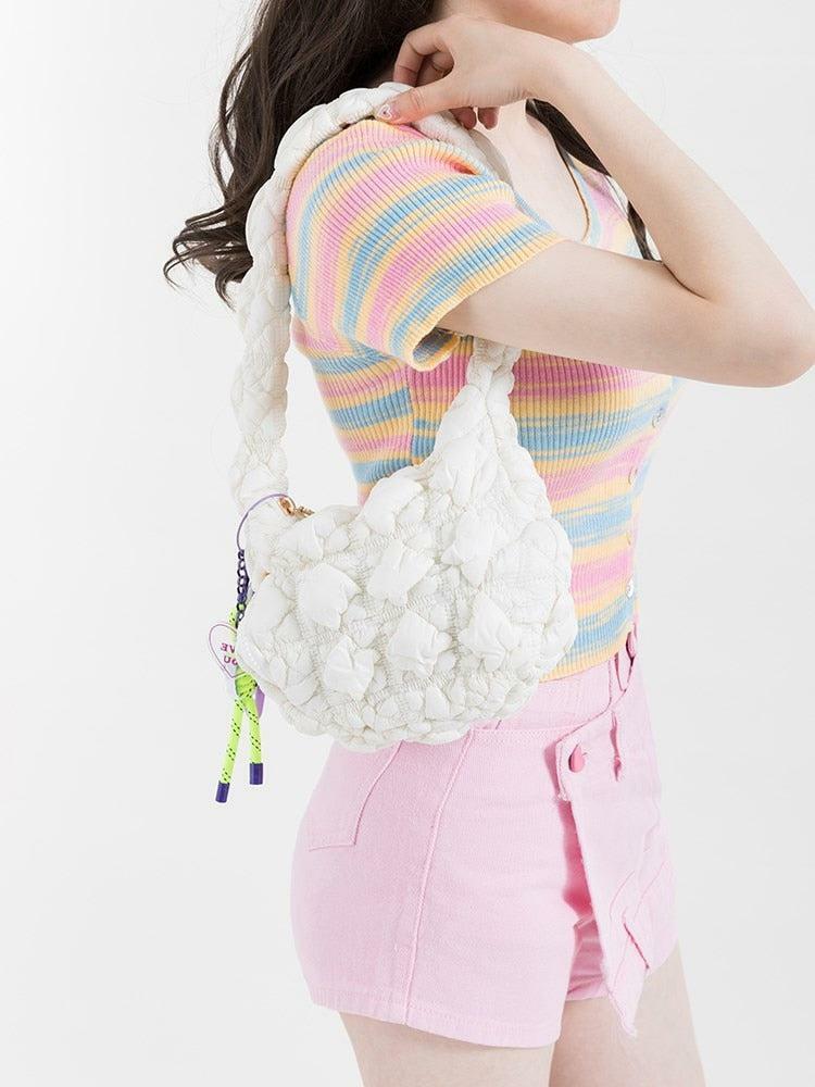 Soft Girl Aesthetic Quilted Handbag - Y2K Coquette Style Accessory