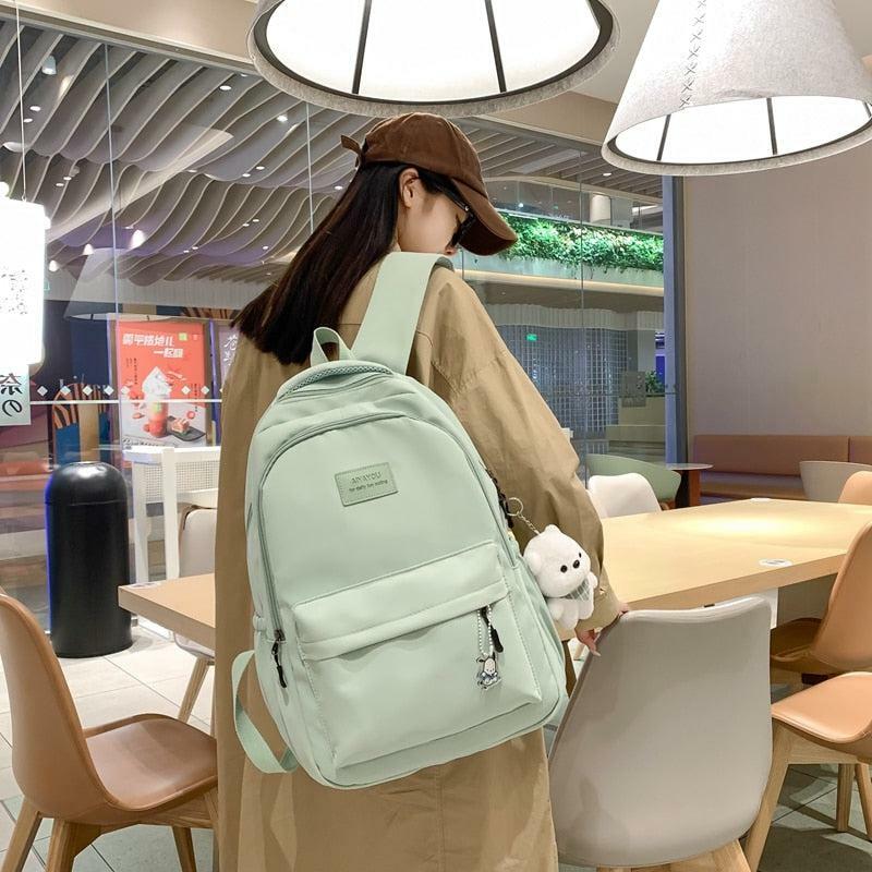 Soft Girl Aesthetic Waterproof School Backpack - Y2K & Coquette Style