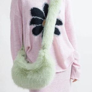 Soft Girl Fluffy Multifunctional Bag - Y2K Aesthetic & Coquette Style