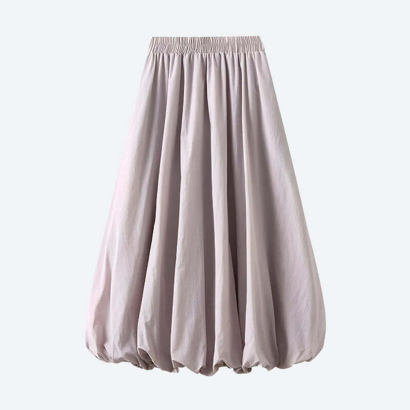 Soft Girl Pastel Bubble Midi Skirt - Y2K Aesthetic Coquette Style