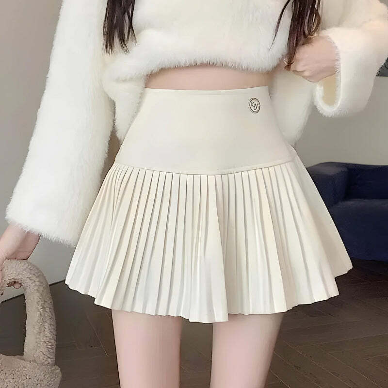 Soft Girl Pleated High Rise Mini Skort - Y2K Aesthetic Clothing