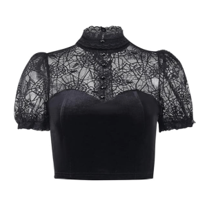 Spider Web Crop Top - Y2K Aesthetic Clothing for Unique Styles