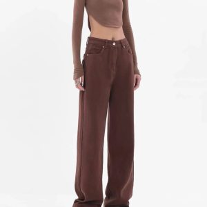 Star Pockets Wide Leg Jeans - Y2K Aesthetic Clothing for Trendy Styles