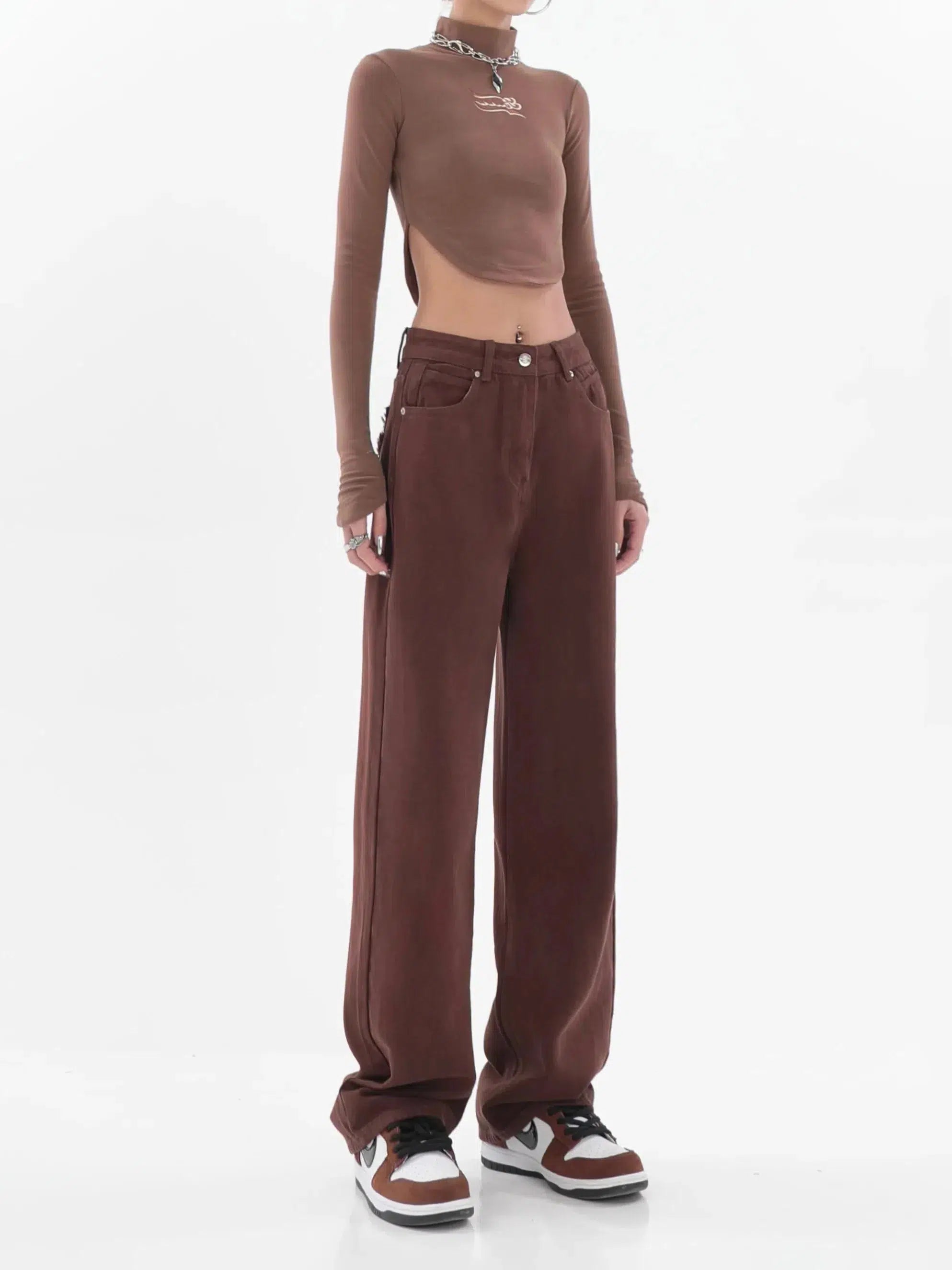 Star Pockets Wide Leg Jeans - Y2K Aesthetic Clothing for Trendy Styles