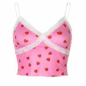 Strawberry Crop Top - Y2K Aesthetic Coquette Style for Trendy Outfits