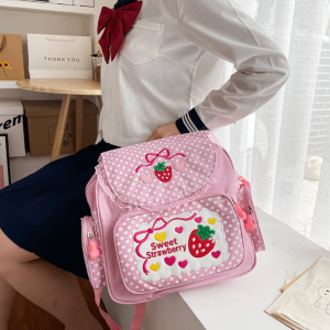 Strawberry Milk Backpack: Y2K Aesthetic Coquette Style for Trendy Looks