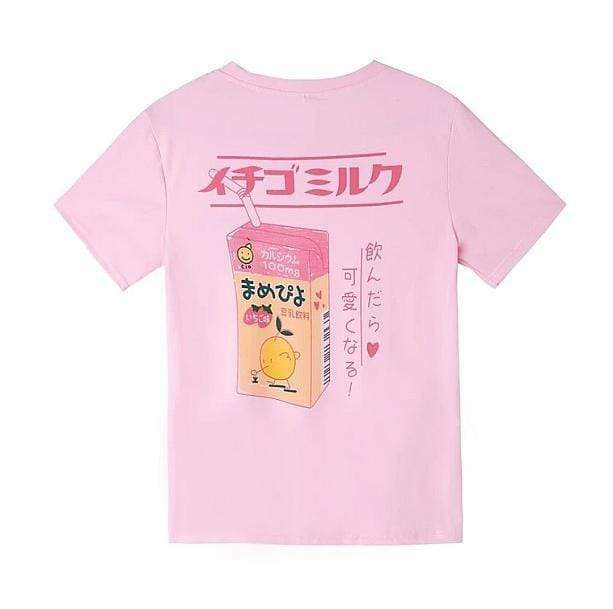 Strawberry Milk Box Tee - Y2K Aesthetic Clothing for Trendy Outfits