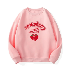 Strawberry Milk Jumper: Y2K Aesthetic Coquette Style Sweater