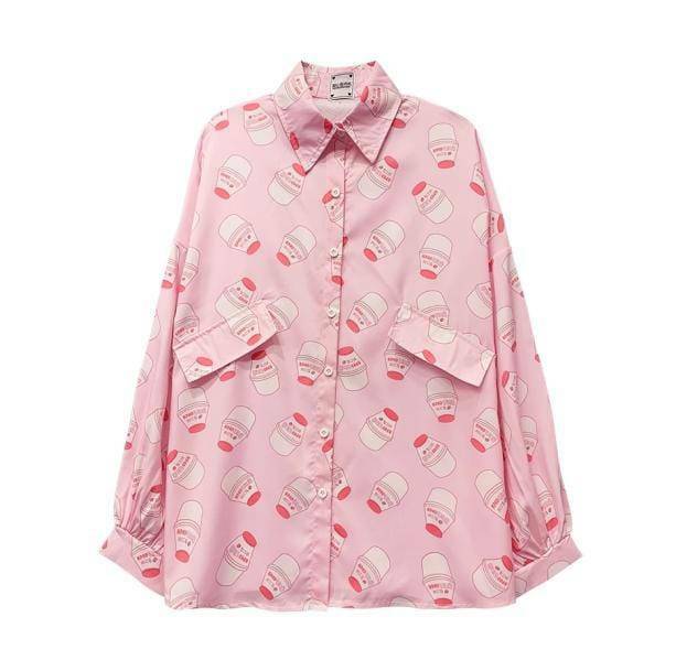 Strawberry Milk Y2K Aesthetic Shirt - Cute Coquette Style Top