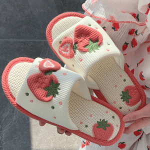 Strawberry Slippers: Y2K Aesthetic Coquette Style Footwear