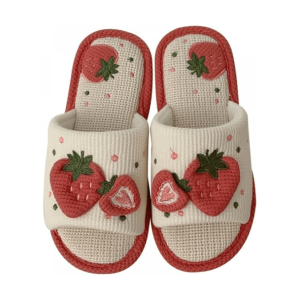 Strawberry Slippers: Y2K Aesthetic Coquette Style Footwear