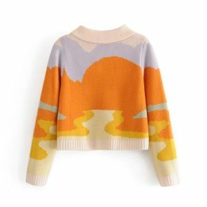 Sunset Sweater: Y2K Aesthetic Coquette Style for Trendy Outfits