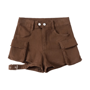 Trendy Aesthetic Flap Pocket Shorts for Y2K and Coquette Styles