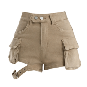 Trendy Aesthetic Flap Pocket Shorts for Y2K and Coquette Styles