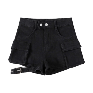 Trendy Aesthetic Flap Pocket Shorts for Y2K and Coquette Styles