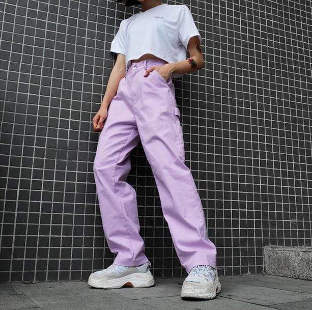 Trendy Aesthetic Lavender Pants - Y2K Coquette Style Outfit