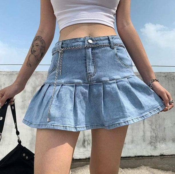 Trendy Coquette Denim Skirt - Y2K Aesthetic Clothing for Unique Styles