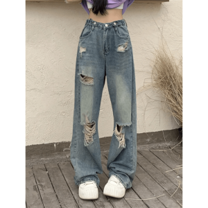 Trendy Distressed Boyfriend Jeans for Y2K Aesthetic Outfits