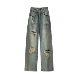 Trendy Distressed Boyfriend Jeans for Y2K Aesthetic Outfits