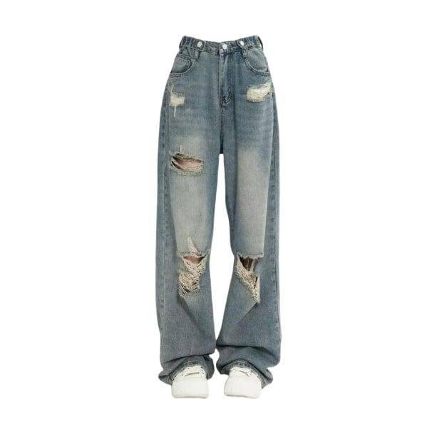 Trendy Distressed Boyfriend Jeans for Y2K Aesthetic Outfits