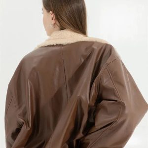 Trendy Double-Faced Faux Leather & Fur Jacket for Y2K Aesthetic Lovers