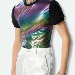 Trendy Hologram Top: Y2K Aesthetic Clothing for Unique Styles