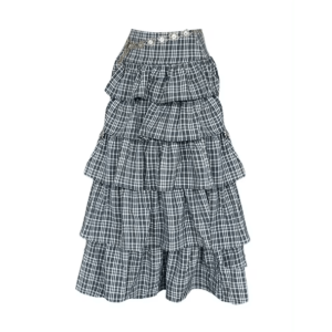 Trendy Long Plaid Y2K Skirt - Aesthetic Coquette Style Clothing